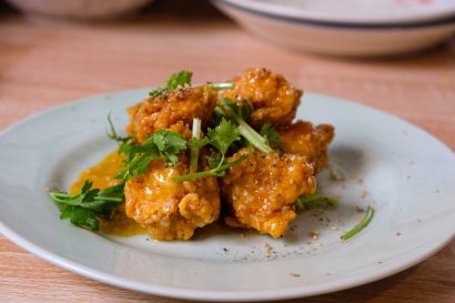 Fried chicken with orange sauce (panda express style)